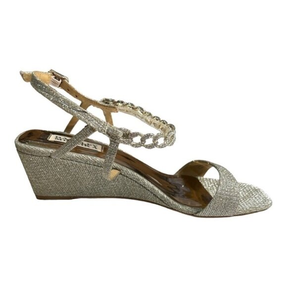 BADGLEY Mishka Kaelyn Mid Wedge Heel Platinum Size 8 - Picture 10 of 13